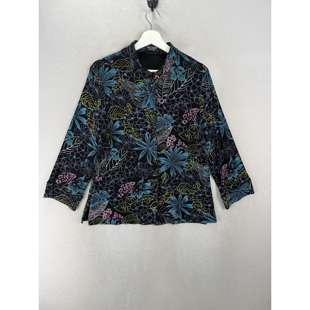 Softwear Mark Singer XL Floral Traveler Jacket Stretch Lightweight Button Front